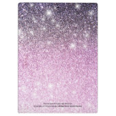 Porte-bloc Fille rose violet Ombre Parties scintillant Nom du (Dos)