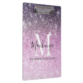 Porte-bloc Fille rose violet Ombre Parties scintillant Nom du (Swatch)