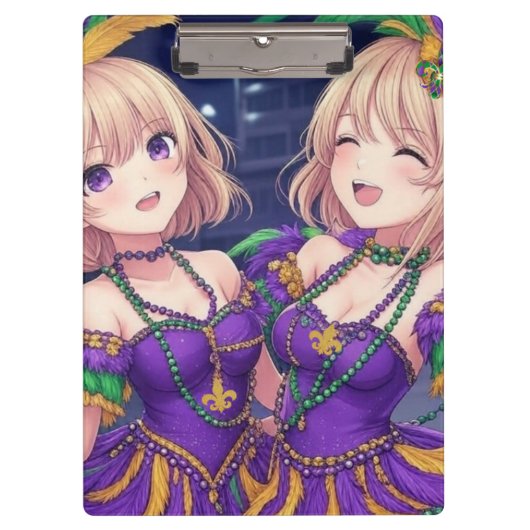 Porte-bloc Filles d'anime Mardi Gras (Devant)