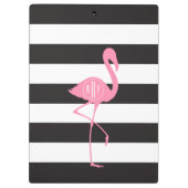 Porte-bloc Flamant rose rose décoré d'un monogramme + Noir + (Dos)