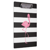 Porte-bloc Flamant rose rose décoré d'un monogramme + Noir + (Swatch)