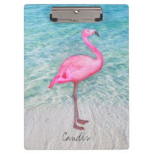 Porte-bloc Flamant rose rose personnalisé Plage de sable trop