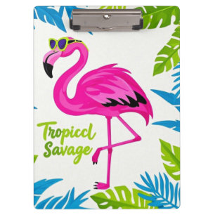 Porte-bloc Flamant rose Tropical debout sur une patte