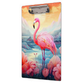 Porte-bloc Flamant Tropical avec Fleurs (Gauche)
