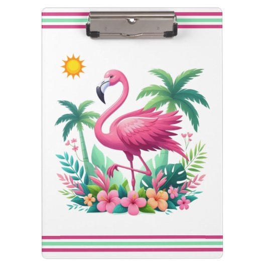 Porte-bloc Flamingo rose tropicale/Floride (Devant)