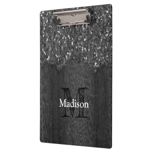 Porte-bloc Flamme blanc noir scintille bois rustique Monogram (Gauche)