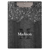 Porte-bloc Flamme blanc noir scintille bois rustique Monogram (Devant)