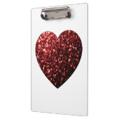 Porte-bloc Flamme de parties scintillant de coeur rouge foncé (Gauche)