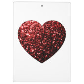 Porte-bloc Flamme de parties scintillant de coeur rouge foncé (Dos)