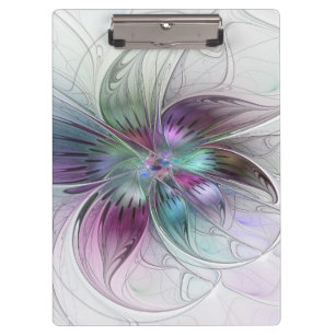Porte-bloc Fleur Abstraite colorée Art moderne floral fractal