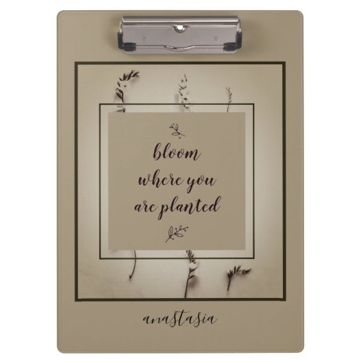 Porte-bloc Fleur d'Anastasia verte tendance où planté (Devant)