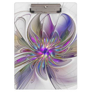 Porte-bloc Fleur d'art fractal abstrait énergique et coloré