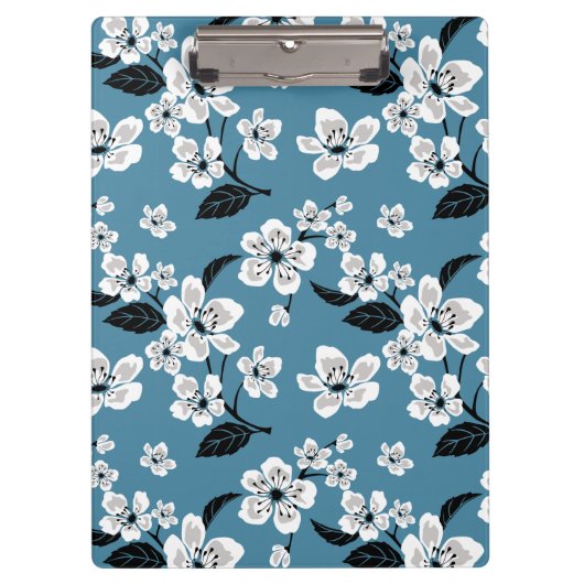 PORTE-BLOC FLEUR DE CERISIER - SAKURA (BLEU FUMÉ) (Devant)