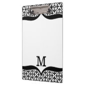 Porte-bloc Fleur De Lis Monogrammed noir et blanc (Gauche)