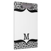 Porte-bloc Fleur De Lis Monogrammed noir et blanc (Swatch)