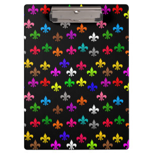 Porte-bloc Fleur de lis multicolore noir design Motif