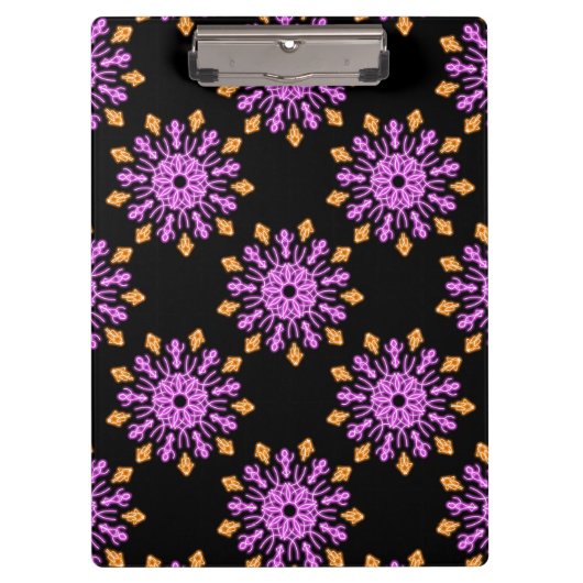 Porte-bloc Fleur de néon rose et orange (Devant)