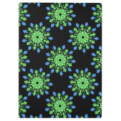 Porte-bloc Fleur de néon vert et bleu (Dos)