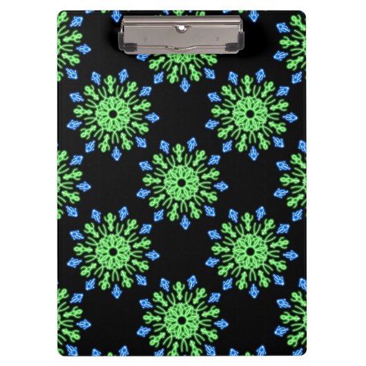 Porte-bloc Fleur de néon vert et bleu (Devant)