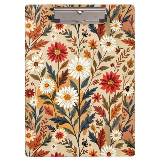Porte-bloc Fleur de style rétro moderne d'automne (Devant)