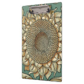 Porte-bloc Fleur de tournesol sur l'arrière - plan bleu-vert (Gauche)