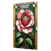 Porte-bloc Fleur de verre teinté élégante avec cadre complexe (Gauche)