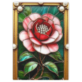 Porte-bloc Fleur de verre teinté élégante avec cadre complexe (Dos)