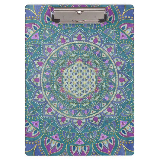 Porte-bloc Fleur de Vie - Mandala Style Inde 1 (Devant)