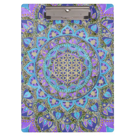 Porte-bloc Fleur de Vie - Mandala Style Inde 2 (Devant)