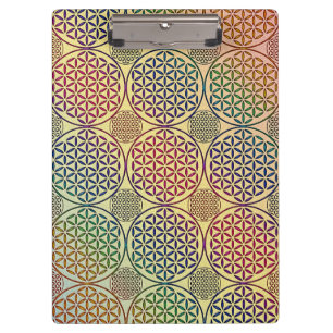 Porte-bloc Fleur de vie - motif de grunge de timbre 1