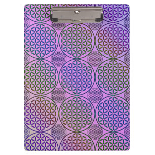 Porte-bloc Fleur de vie - motif de grunge de timbre 3