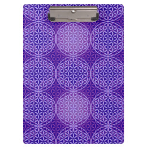 Porte-bloc Fleur de vie - motif de timbre - violet