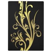 Porte-bloc Fleur d'or fausse de luxe abstrait (Dos)