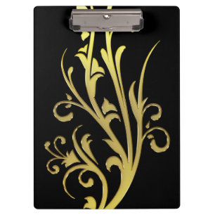Porte-bloc Fleur d'or fausse de luxe abstrait