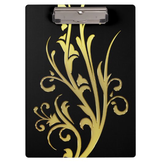 Porte-bloc Fleur d'or fausse de luxe abstrait (Devant)
