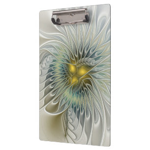 Porte-bloc Fleur Fantastique Argent Doré Art Fractal Abstrait