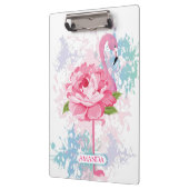 Porte-bloc Fleur flamant rose personnalisée (Gauche)