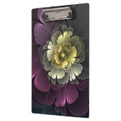 Porte-bloc Fleur fractale grise de pourpre moderne abstraite (Gauche)
