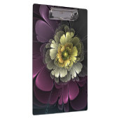 Porte-bloc Fleur fractale grise de pourpre moderne abstraite (Swatch)