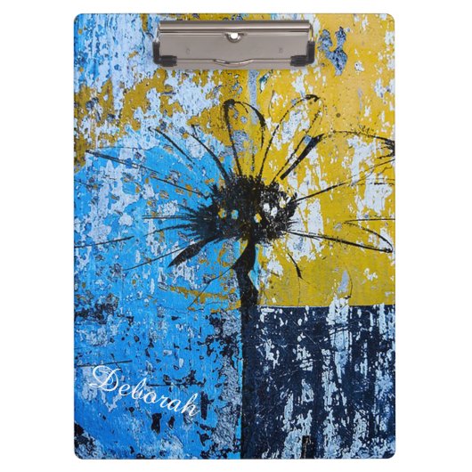 Porte-bloc Fleur Grunge (Devant)