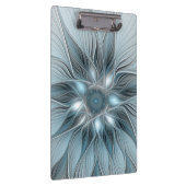 Porte-bloc Fleur joyeuse abstraite fleur bleue grise fractale (Swatch)