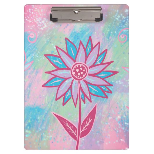 Porte-bloc Fleur Pastel à main mignonne (Devant)