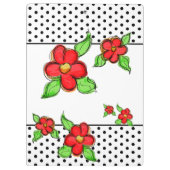 Porte-bloc Fleur rouge noir et blanc (Dos)