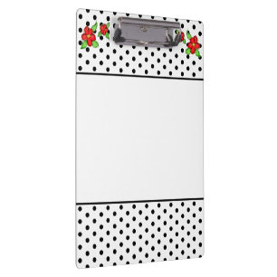 Porte-bloc Fleur rouge noir et blanc