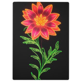 Porte-bloc Fleur stylisée néon (Dos)