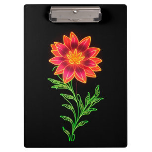 Porte-bloc Fleur stylisée néon