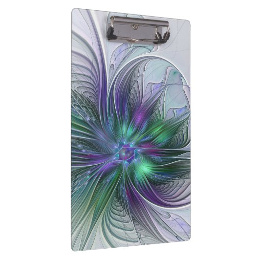 Porte-bloc Fleur vert violet Art Abstrait moderne Fractal (Swatch)