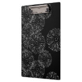 Porte-bloc Fleurs abstraites de printemps noir et blanc (Gauche)