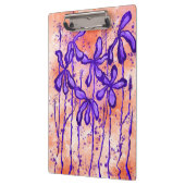 Porte-bloc Fleurs Abstraites encrées Orange violet (Gauche)