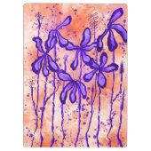 Porte-bloc Fleurs Abstraites encrées Orange violet (Dos)